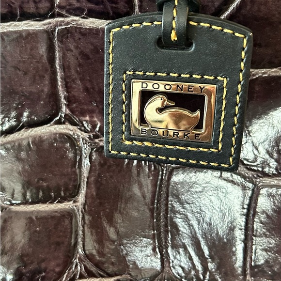 Dooney & Bourke Croco Leather Satchel - Picture 4 of 8